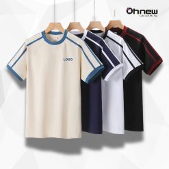 Mẫu áo thun đồng phục raglange phối viền sọc tối giản nhiều màu