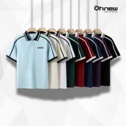 Áo polo đồng phục raglan phối line