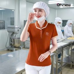 Áo Đồng Phục Công Nhân Sản Xuất Phối Viền Cổ Cách Điệu