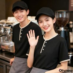 Áo Đồng Phục Cổ Tròn Phối Viền Thanh Lịch